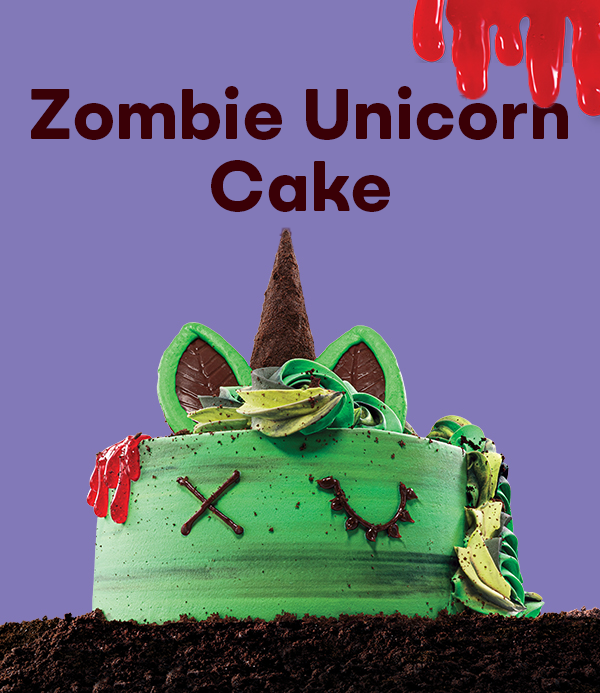  Zombie Unicorn Cake "This cake is to die for"