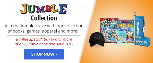 Get 20% OFF 2 or More Jumble Puzzle Books + More Jumble Gear