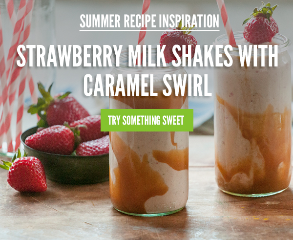 Strawberry Milkshakes with Caramel