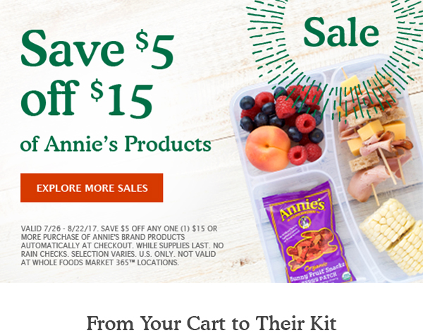 Save $5 off $15 of Annie's Products