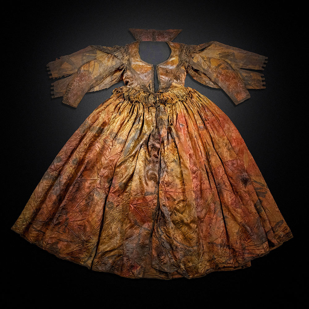 A picture of a gown pulled from a shipwreck