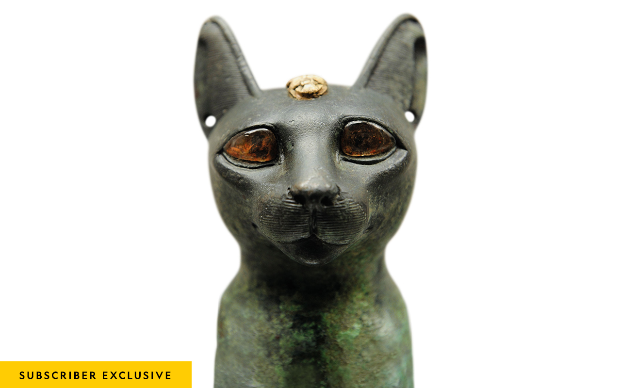 The goddess Bastet is represented by a cat statue from the seventh century B.C. Ny Carlsberg Glyptotek, Copenhagen