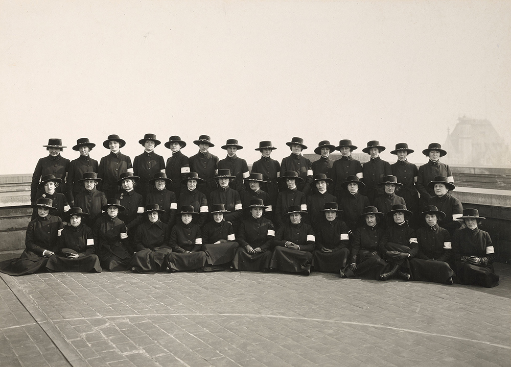 World War I women working at telephone switch boards/ Group photo of women telephone operators