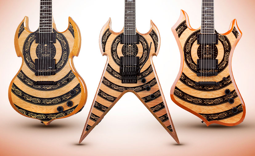 New Wylde Audio Electrics. Channel godly tone with Norse Dragon Bullseye graphics and EMG 81/85 pickups. Shop Now