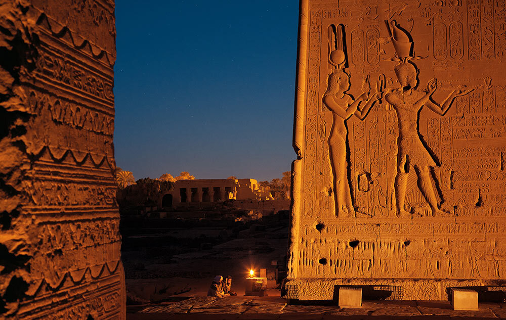 Wall of a temple dedicated to goddess Hathor