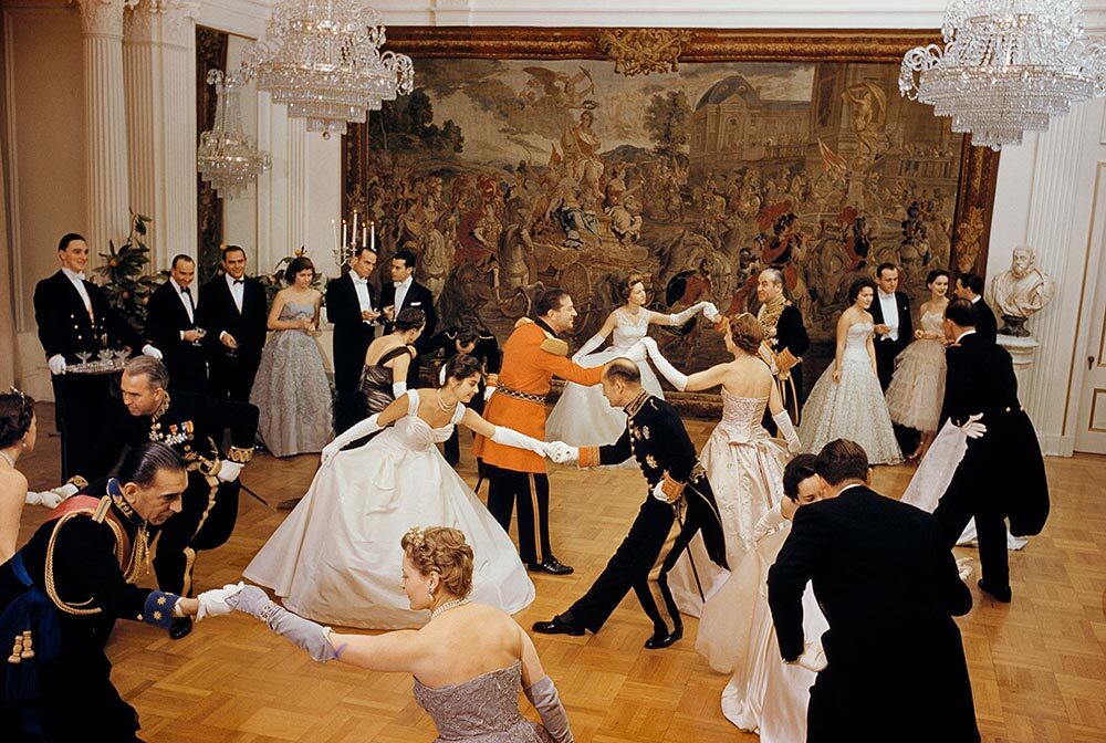 In this picture from the January 1957 issue, guests at the Spanish Embassy in Washington, D.C., dance a quadrille at a New Year's Eve party. The magazine story followed the length of Pennsylvania Avenue in the capital city, documenting moments of American history along the way.