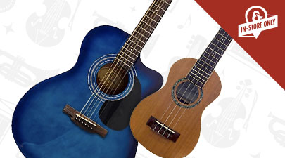 Up to 35% Off select guitars, ukuleles, and amps. In-store only. Find a store