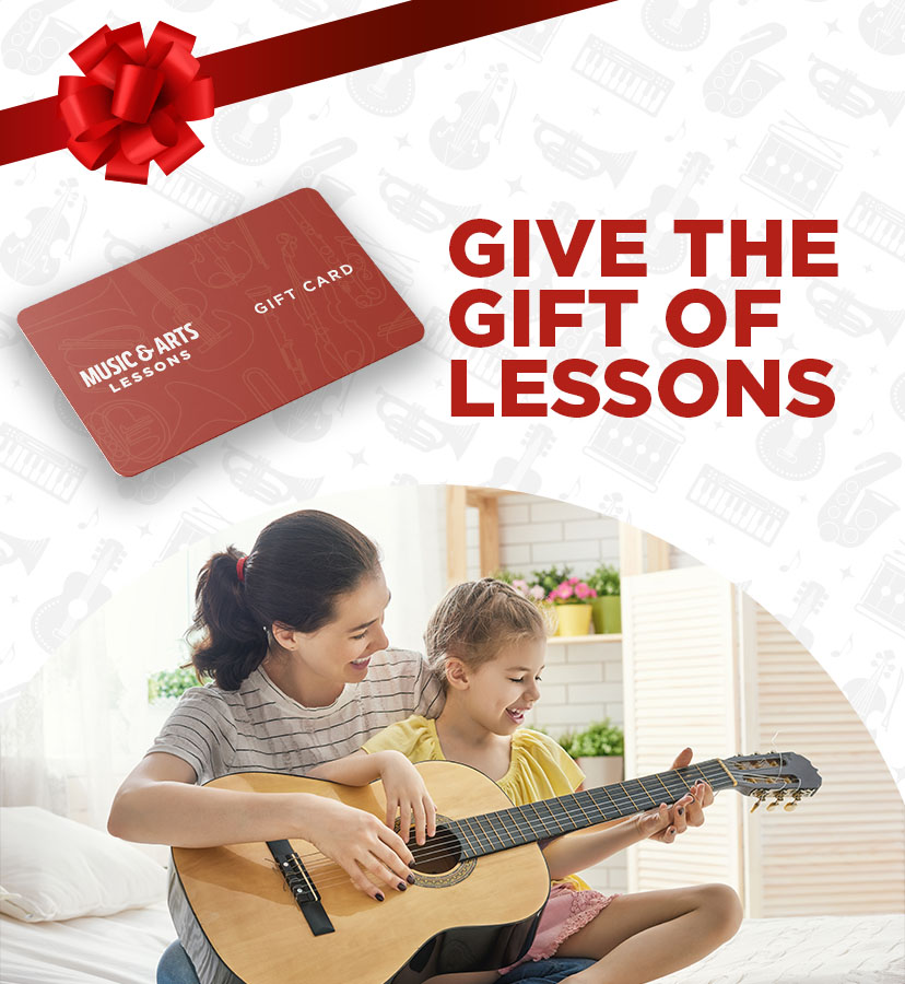 Give the gift of lessons. Music and Arts lessons gift cards are now avaialble! 