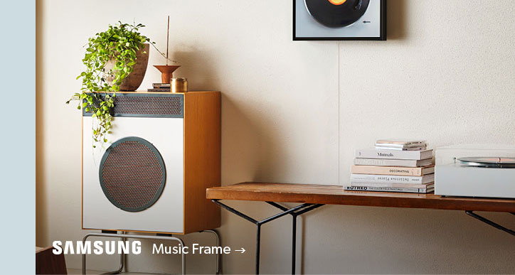 Featured SAMSUNG Music Frame. Click to shop.