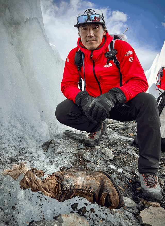 A small team led by National Geographic Explorer, photographer, Oscar-winning director, and climber Jimmy Chin discovered a sock embroideredwith 'A.C. Irvine', along with a boot, on the Central Rongbuk Glacier below the NorthFace of Everest. This is the first possible proof of Irvine's death since disappearingduring in a 1924 expedition.