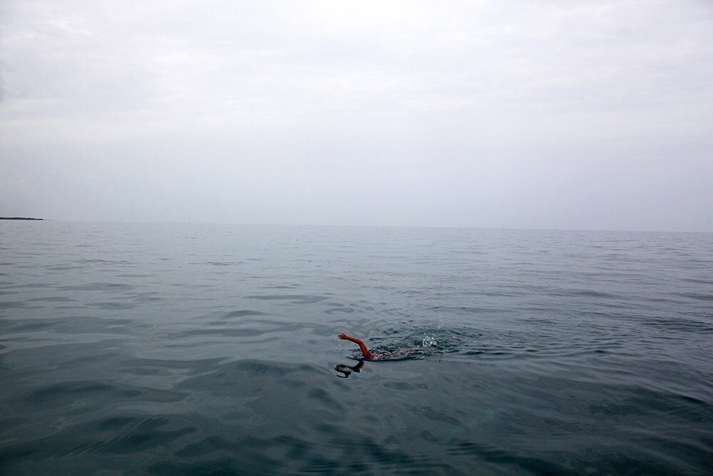 Marathon swimmer Diana Nyad during a nine-hour workout off the coast of Key West in 2011.