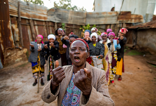 This group of women came together to learn and practice self-defense in order to fight back against the young bandits of Korogocho.