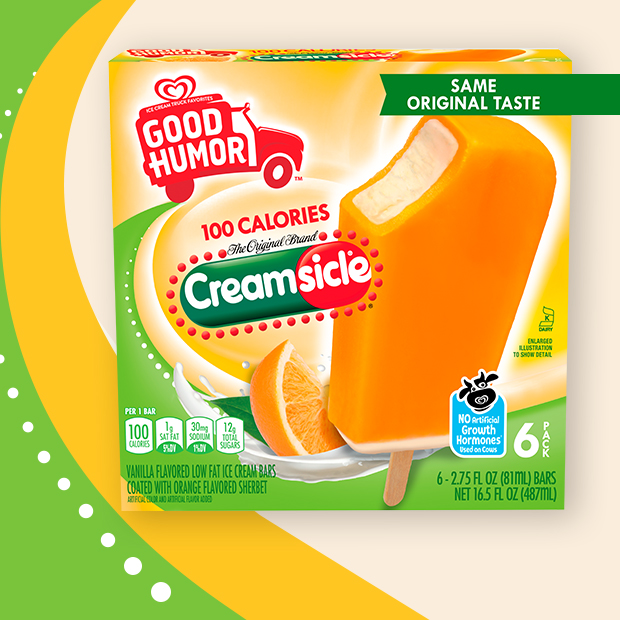 GOOD HUMOR |100 CALORIES | Creamsicle |SAME OROGINAL TASTE