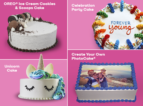 OREO® Ice Cream Cookies & Scoops Cake, Unicorn Cake, Create Your Own PhotoCake® and Celebration Party Cake​