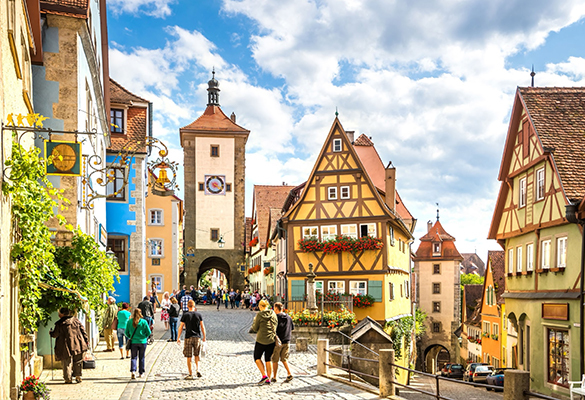 A popular stop on the Romantic Road, medieval Rothenburg ob der Tauber is Germany's best-preserved walled town. Stay overnight to avoid the tour bus crowds and see the cobblestone lanes under the evening glow.