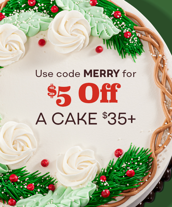 Happy Holly-days Cake "Use code MERRY for $5 Off Cakes $35+"