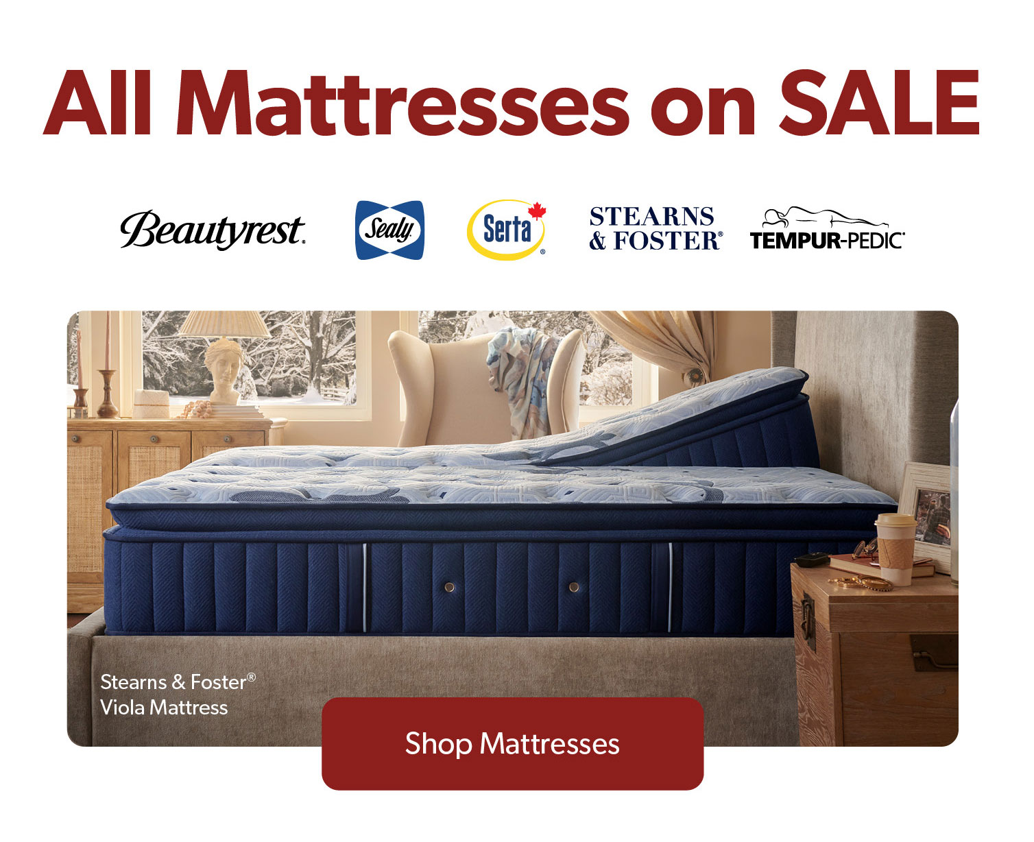 All mattresses on sale. Click to shop mattresses. 