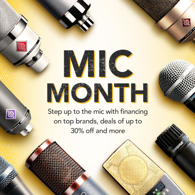 Mic Month. Step up to the mic with financing on top brands, deals of up to 30% off and more. Shop Now