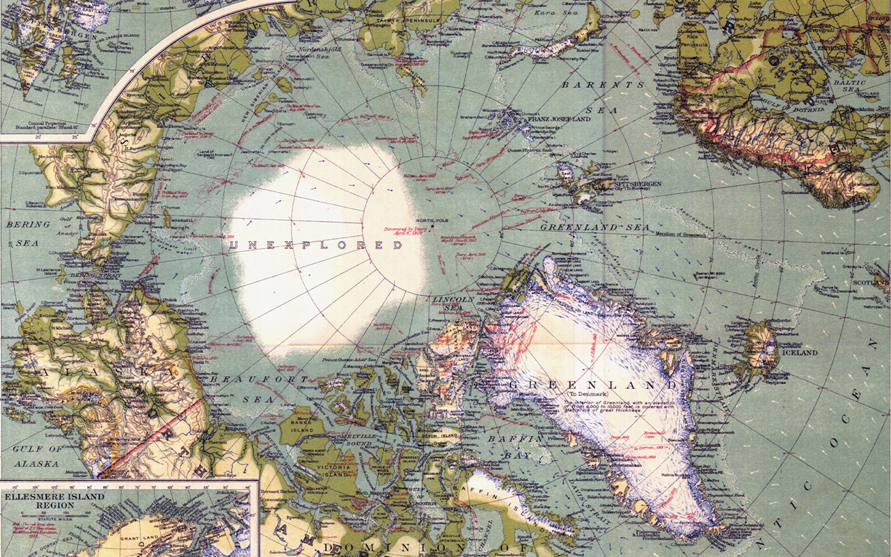 This November 1925 supplement map accompanied two reports from the MacMillan expedition to the Arctic, including an account by the famous aviator and explorer Richard E. Byrd, one of the first pilots to explore the Arctic from the air.