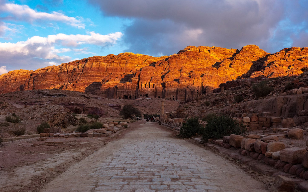 A well-preserved cobblestone road points the way to Jordan’s Petra, the UNESCO World Heritage site that was featured in the 1989 film Indiana Jones and the Last Crusade.