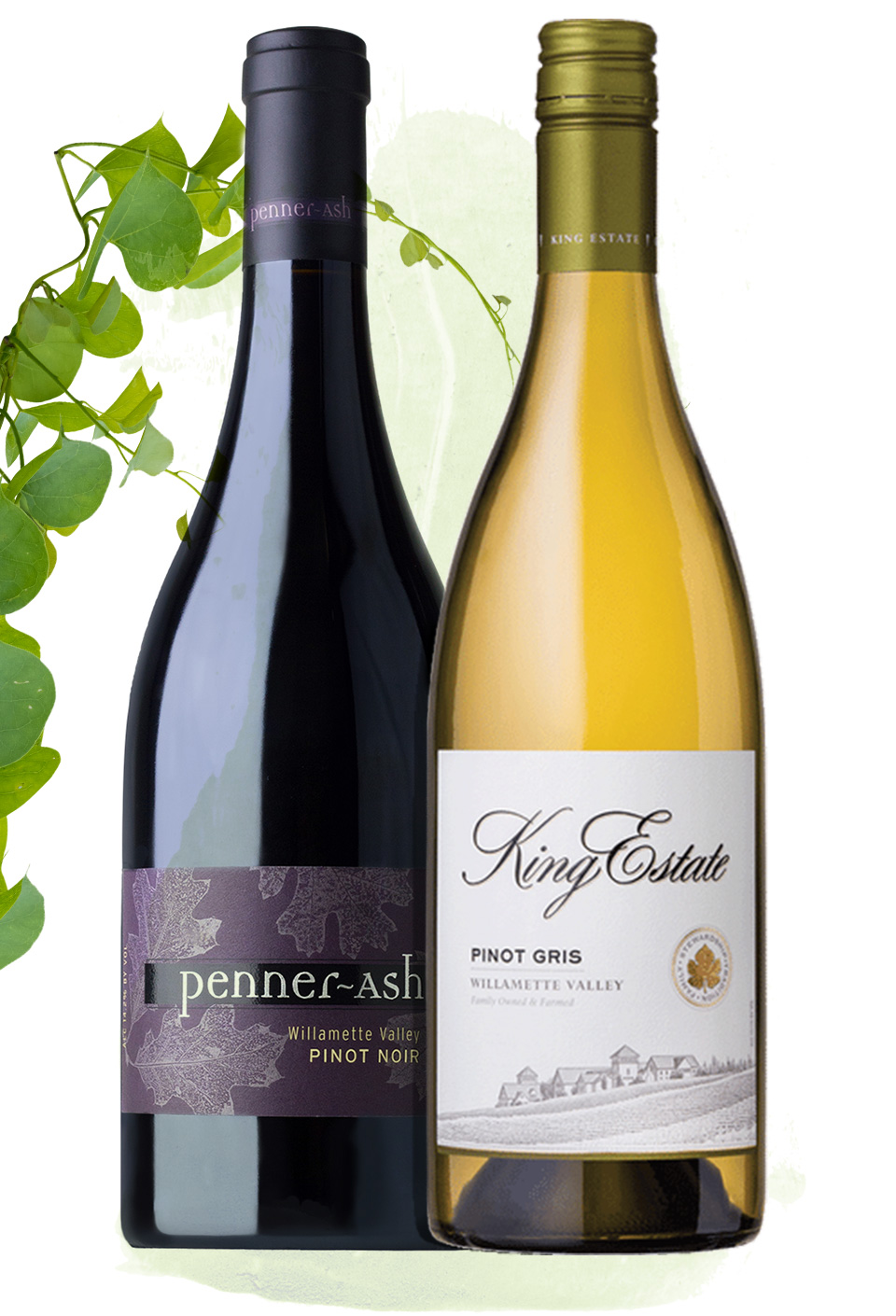 PENNER-ASH PINOT NOIR || KING ESTATE PINOT GRIS