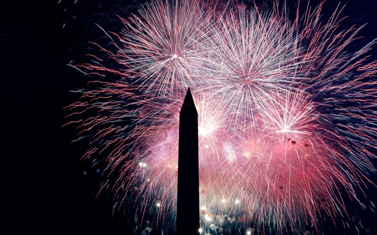 Fireworks explode over the Washington Monument in Washington, D.C., to celebrate Independence Day on July 4, 2018.