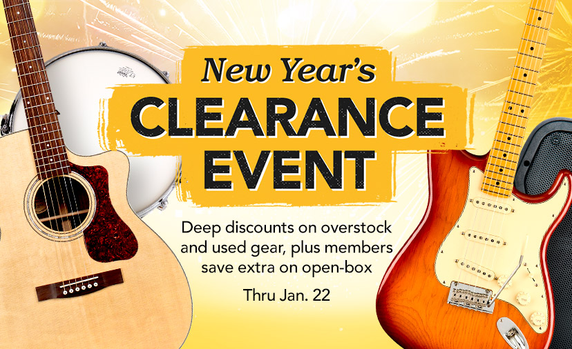 New Year's Clearance Event. Deep discounts on overstock and used gear, plus members save extra on open-box. Thru Jan. 22