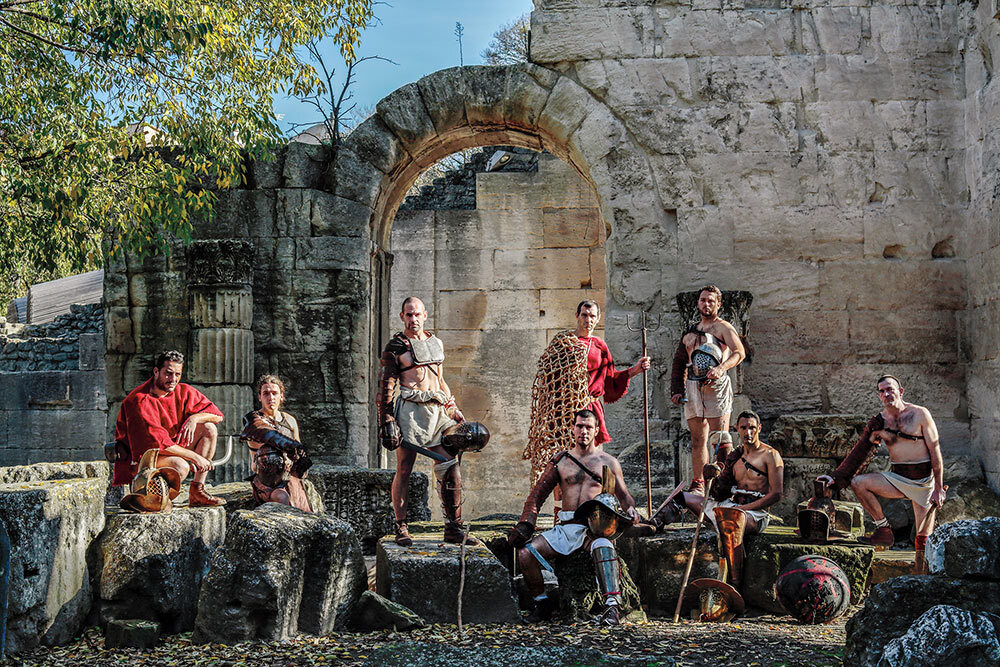 Gladiator re-enactors in Rome.