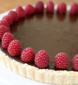 Bittersweet Chocolate Tart with Raspberries