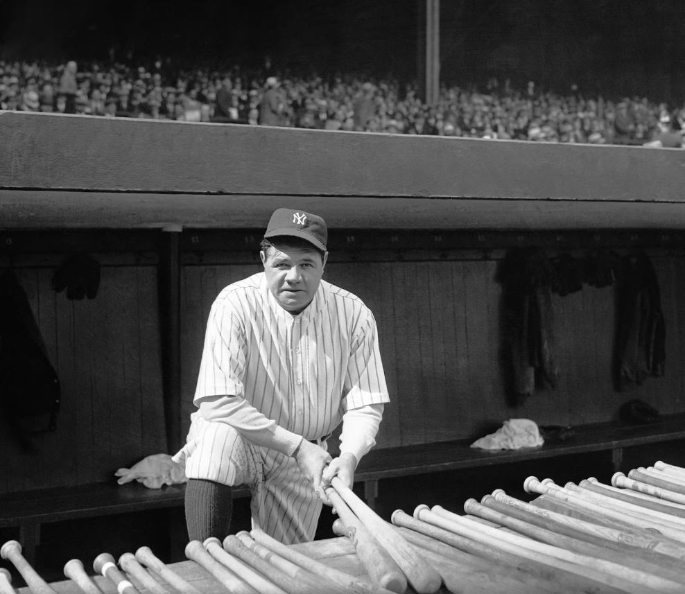 Babe Ruth during a season opener at Yankee Stadium. 