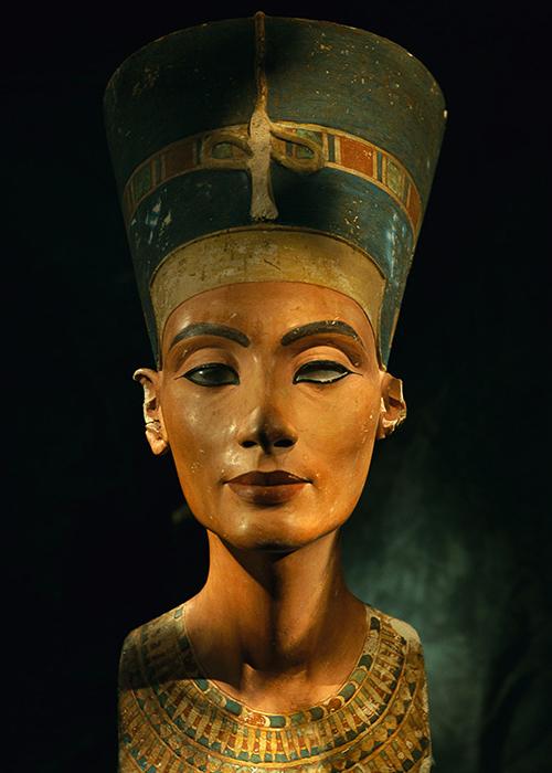 Bust of Egyptian Queen Nefertiti. Cairo, Egypt.