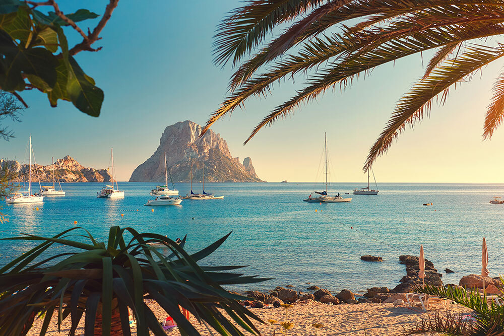 A beach in Ibiza