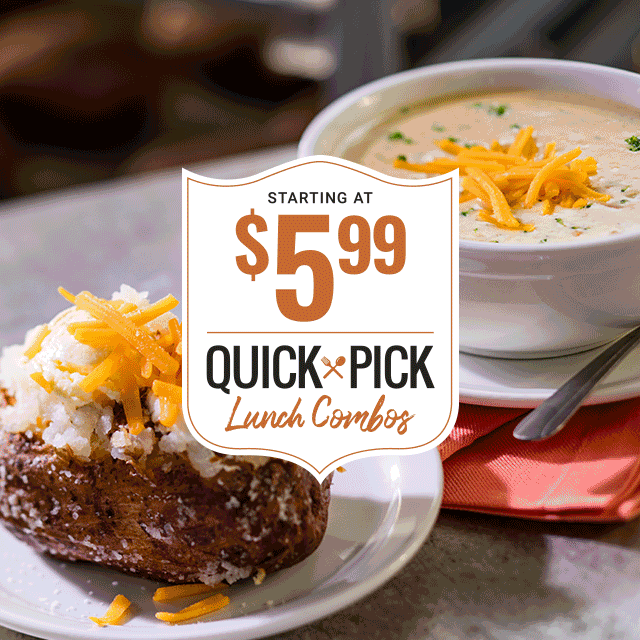 Starting at $5.99 Quick Pick Lunch Combos