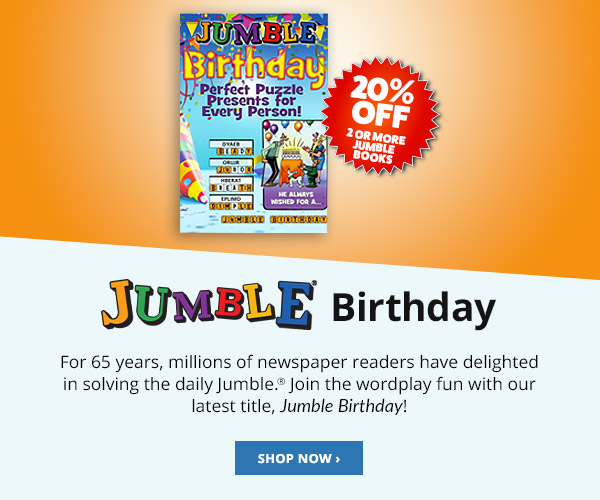 Get 20% OFF 2 or More Jumble Puzzle Books!