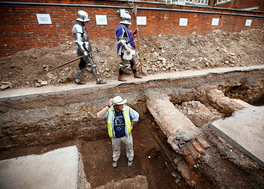 Mathew Morris in a trench