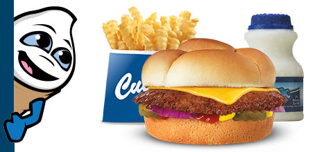 Culver's Kids Meal - Single ButterBurger Cheese with Milk and Fries