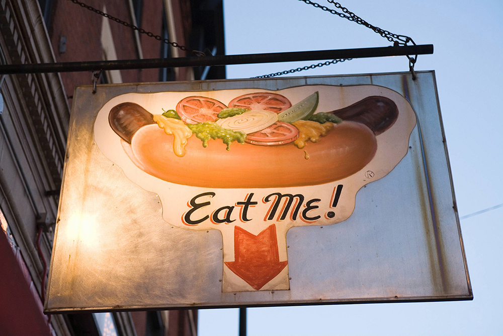 Sign illuminated outdoor