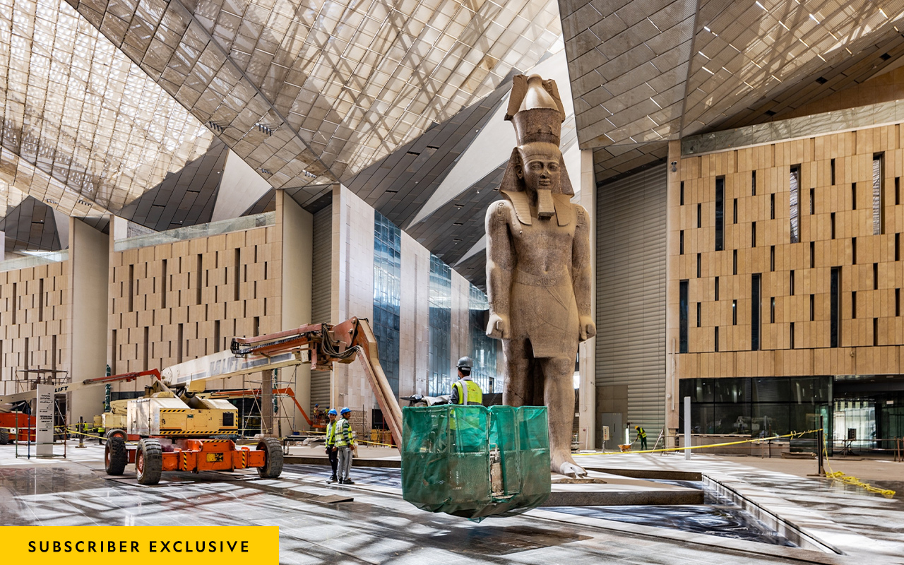 A 3,200-year-old statue of Ramses the Great dominates the atrium of the new Grand Egyptian Museum, popularly known as the GEM, on the outskirts of Cairo.