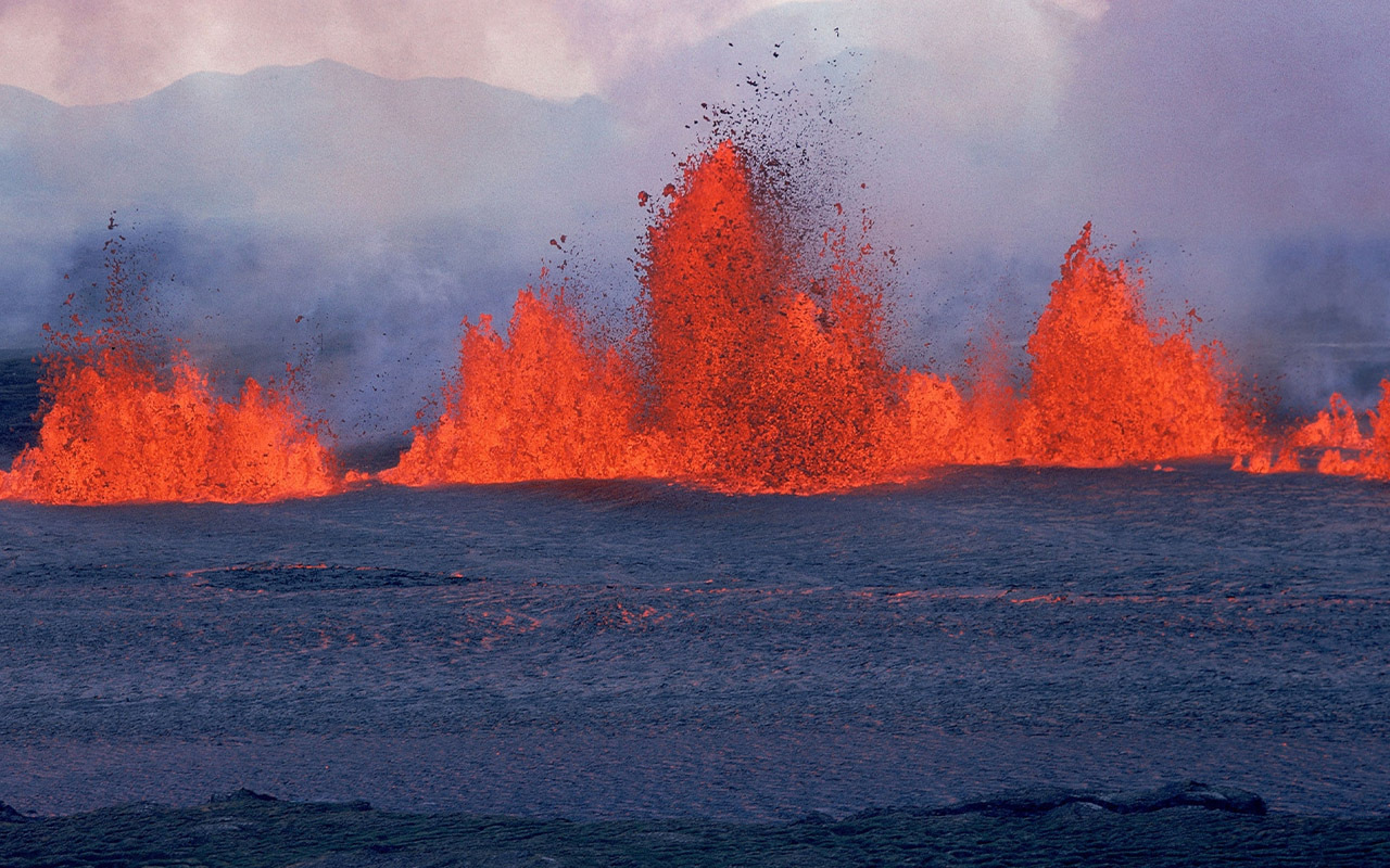 Krafla volcano erupts. Recently collected magma from Krafla matches magma from its eruption in 1724. That means the magma had gone unnoticed for three hundred years, despite huge advances in detection equipment.