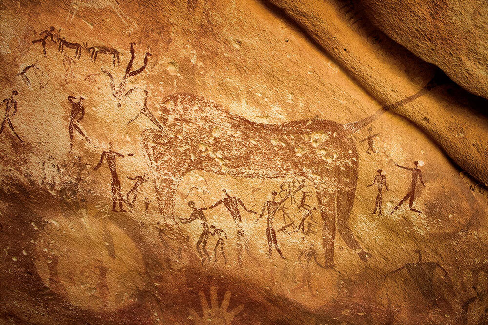 etched caves with prehistoric art