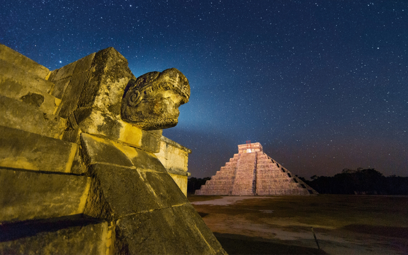 The Maya are known for their impressive pyramid complexes, like this one known as El Castillo at Chichén Itzá. But local towns and villages sustained these urban areas, and new population estimates of those areas are bringing up questions about whether the Maya really collapsed.  