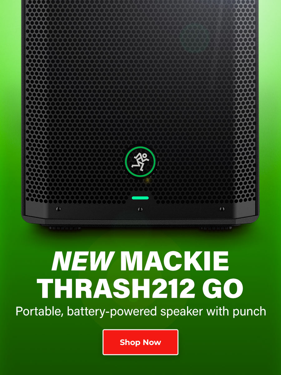 New Mackie Thrash212 GO. Portable, Battery-Powered speaker with punch