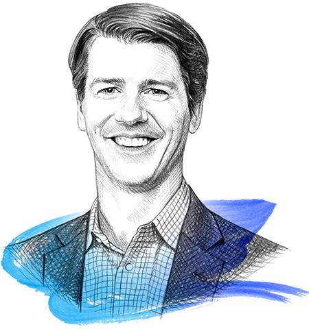A drawing of Dan Swan