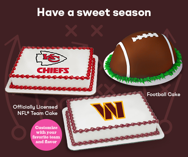 ”Have a sweet season” with Officially Licensed NFL® Team Cake and Football Cake