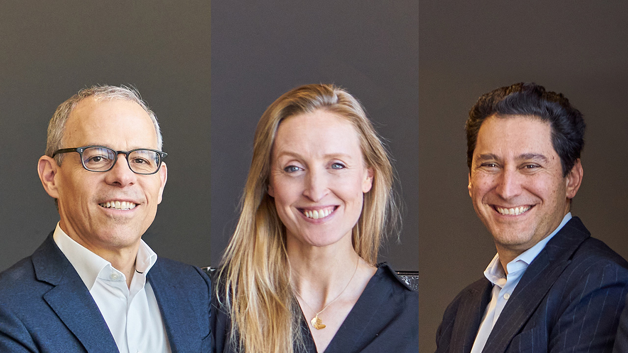 Photo of McKinsey senior partners Eric Lamarre, Kate Smaje, and Rodney Zemmel .