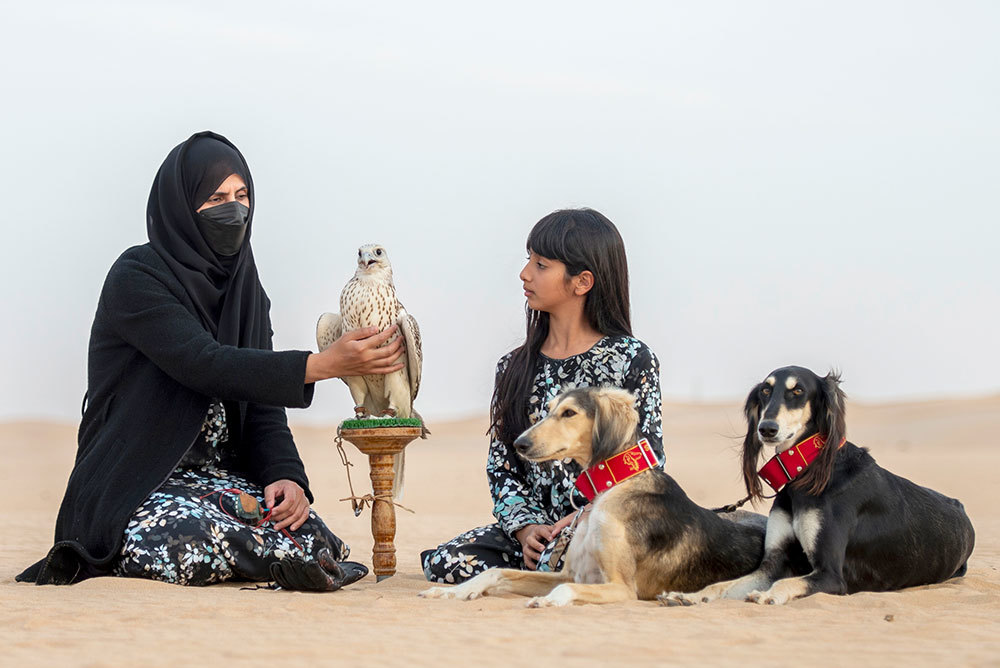 Women falconers in Abu Dhabi