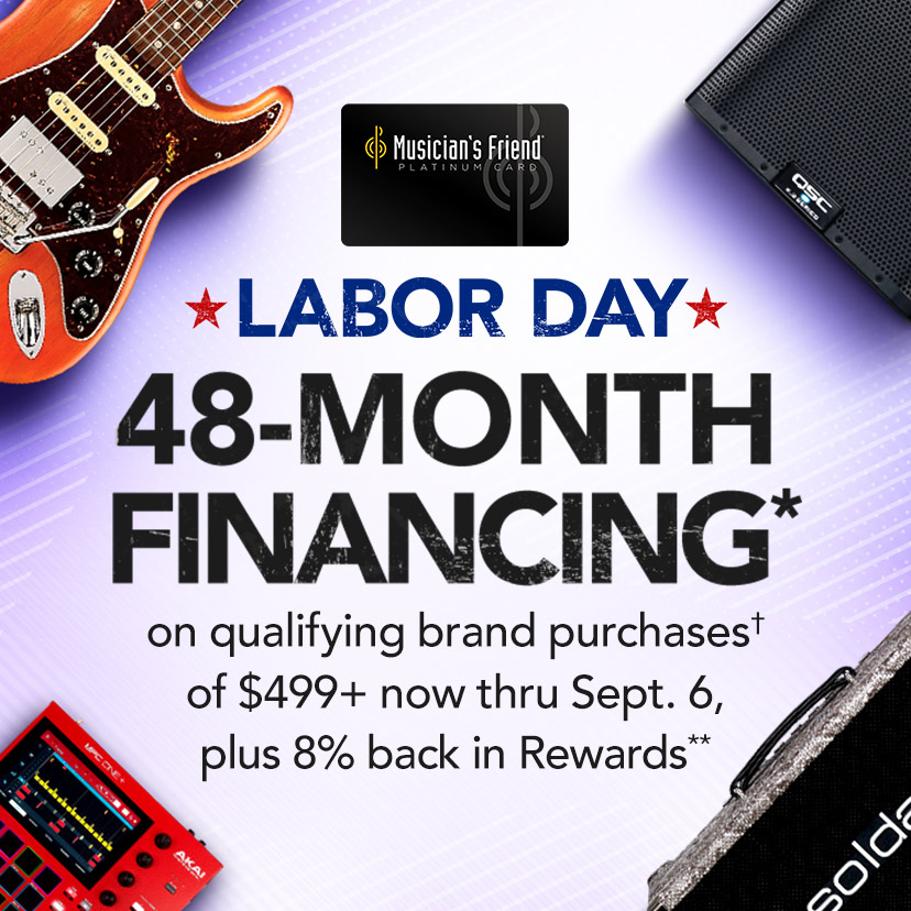 Labor Day 48-month financing* on qualifying brand Platinum Card purchases† of $499+ thru 9/6. Plus, 8% back in Rewards**. Details