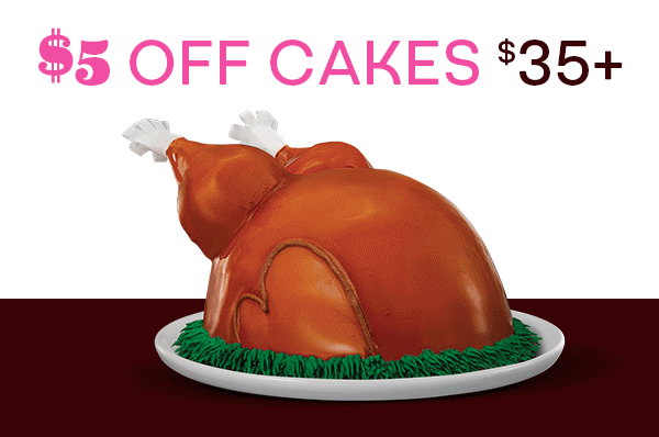 Gif cycling through app offers "$5 off Cakes $35+", "$2 off a Fresh-Pack", "BOGO 50% off Sundaes"