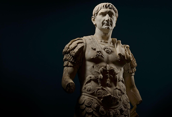 A marble statue of Trajan, who ruled Rome from A.D. 98 until 117.