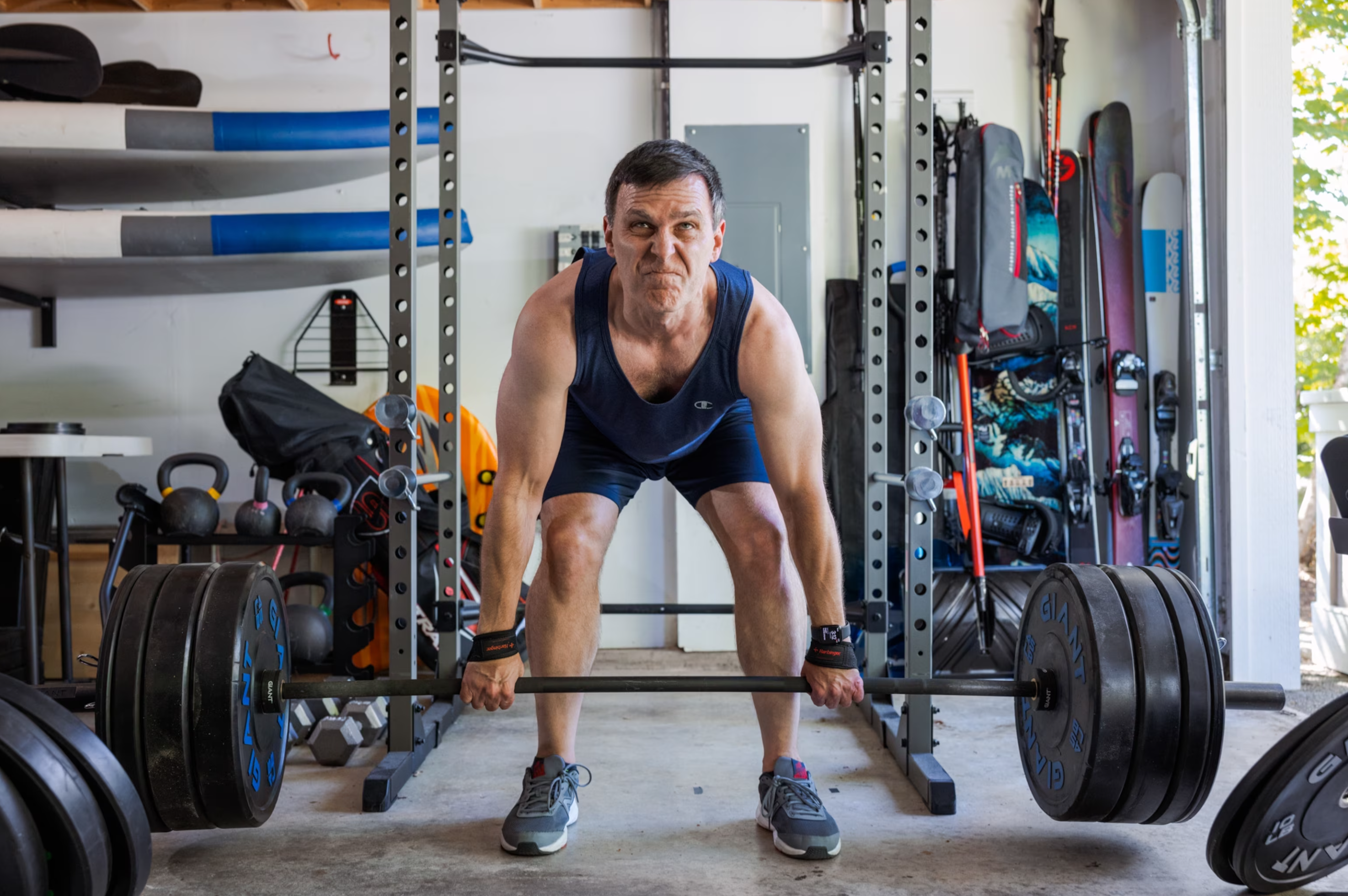 A pathology professor who believes exercise is the key to preventing disease in old age deadlifts 305 pounds. Lifting weights may mitigate the effects of aging